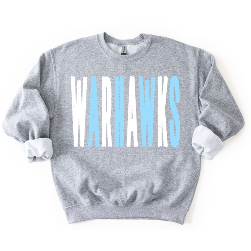 WARHAWKS CAROLINA BLUE AND WHITE OVERSIZED GRUNGE MASCOT