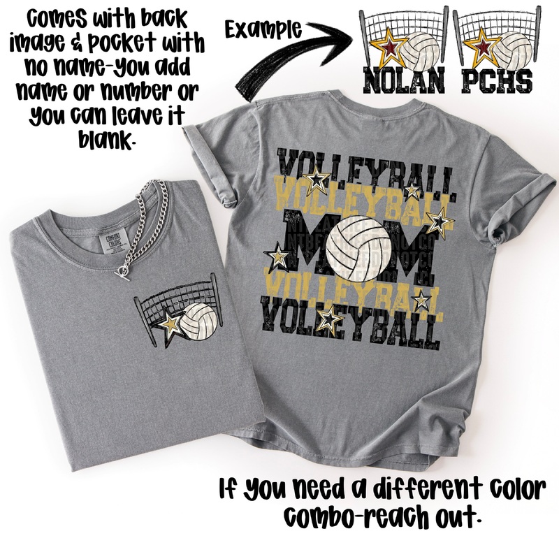 VOLLEYBALL MOM BLACK VEGAS GOLD
