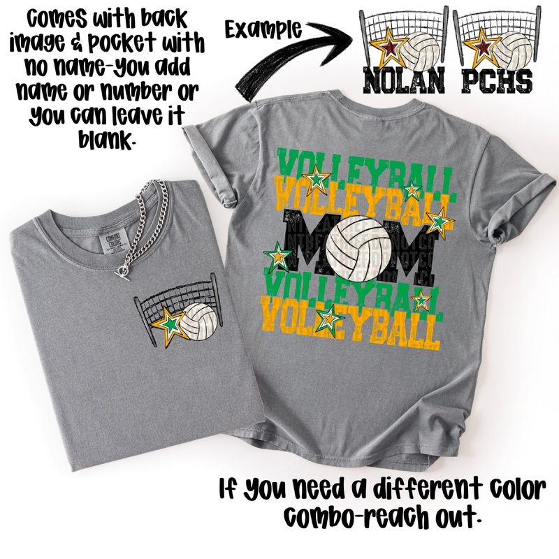 VOLLEYBALL MOM KELLY GREEN AND YELLOW GOLD