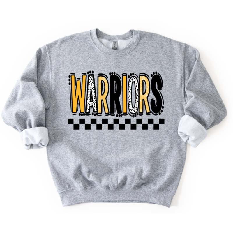 WARRIORS YELLOW GOLD ATH GOLD DOODLE DOT MASCOT