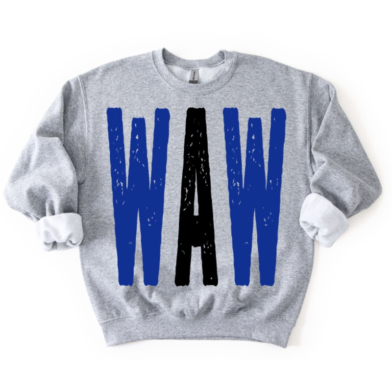 WAW ROYAL AND BLACK OVERSIZED GRUNGE MASCOT