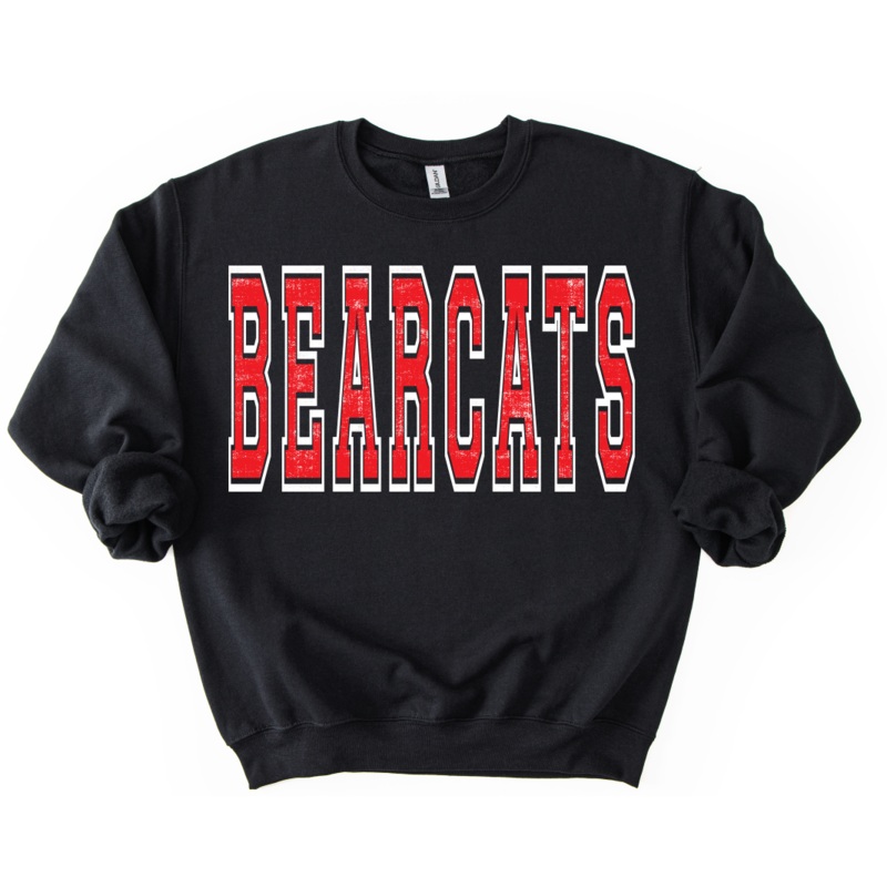 BEARCATS RED AND WHITE GRUNGE MASCOT
