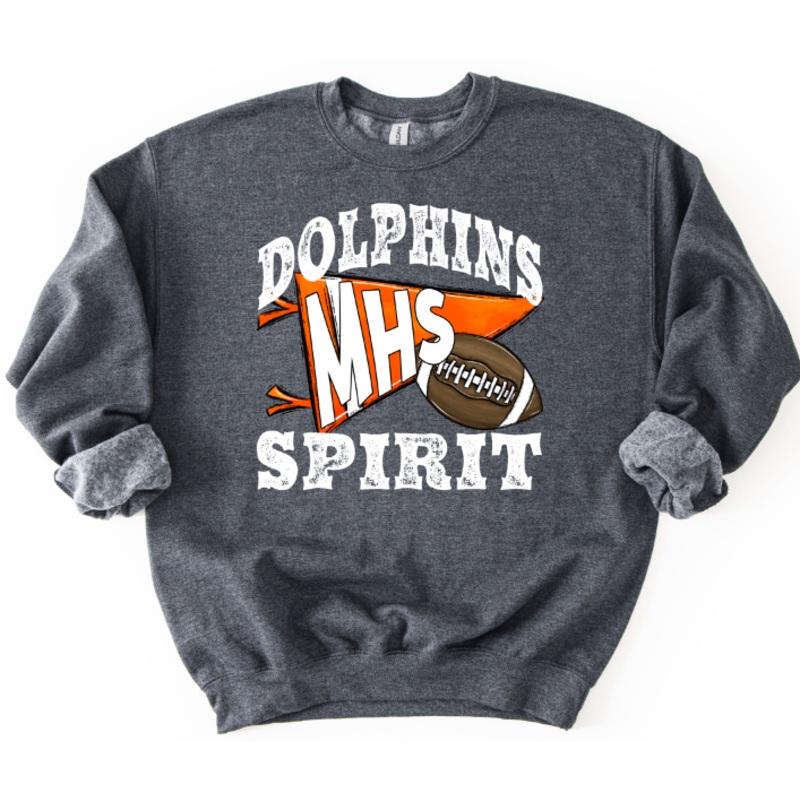 DOLPHINS MHS ORANGE FOOTBALL PENNANT