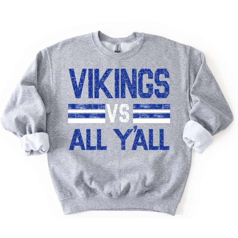 VIKINGS VS ALL YALL ROYAL BLUE AND WHITE