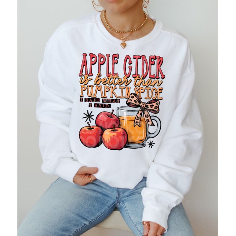 APPLE CIDER IS BETTER|Pocket 4″(3.58in x 4.00in)|Infant 6″(5.36in x 6.00in)|Toddler 7″(6.26in x 7.00in)|Youth 8.5″(7.60in x 8.50in)|Adult 11″(9.83in x 11.00in)|Adult 12″(10.73in x 12.00in)