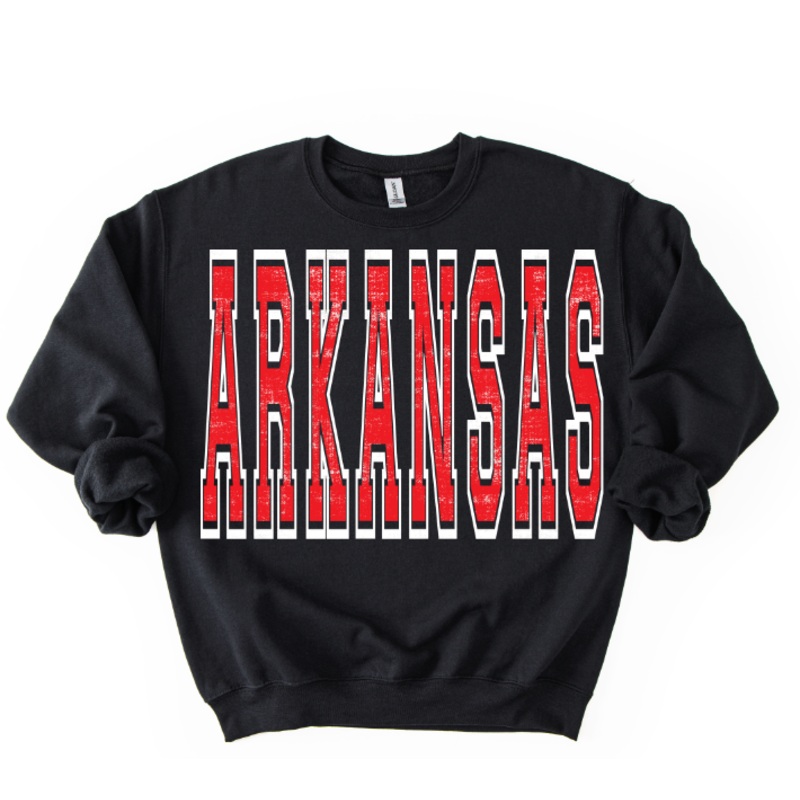 ARKANSAS RED AND WHITE VARSITY STYLE