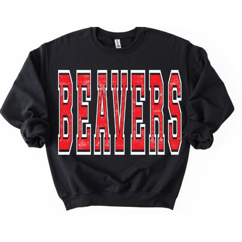 BEAVERS RED AND WHITE VARSITY STYLE