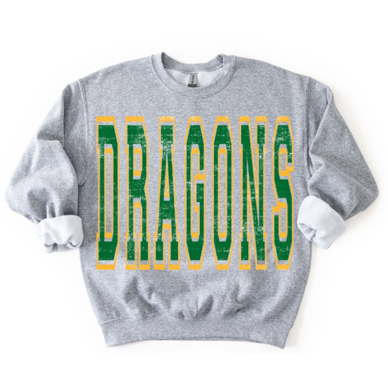 DRAGONS KELLY GRENN AND YELLOW VARSITY STYLE