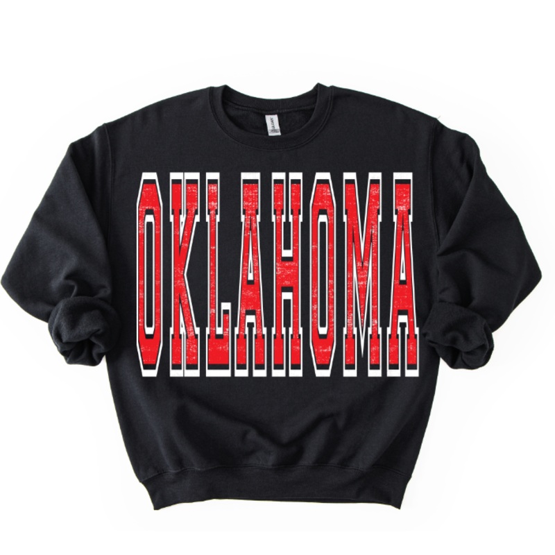 OKLAHOMA RED AND WHITE VARSITY STYLE