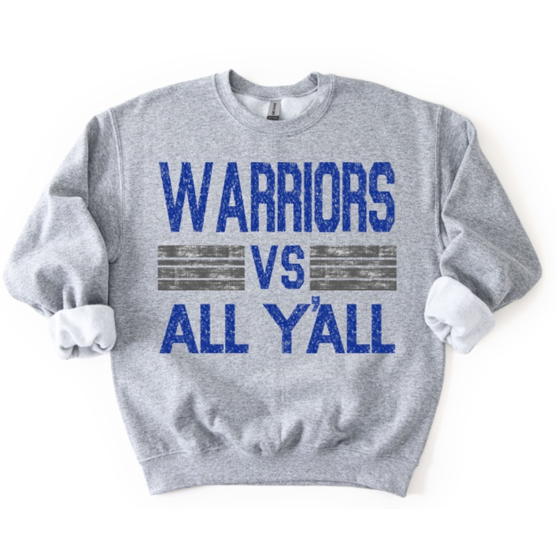 WARRIORS VS ALL YALL ROYAL BLUE AND GRAY