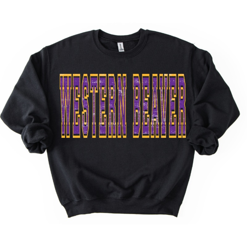 WESTER BEAVER PURPLE AND YELLOW GOLD VARSITY STYLE