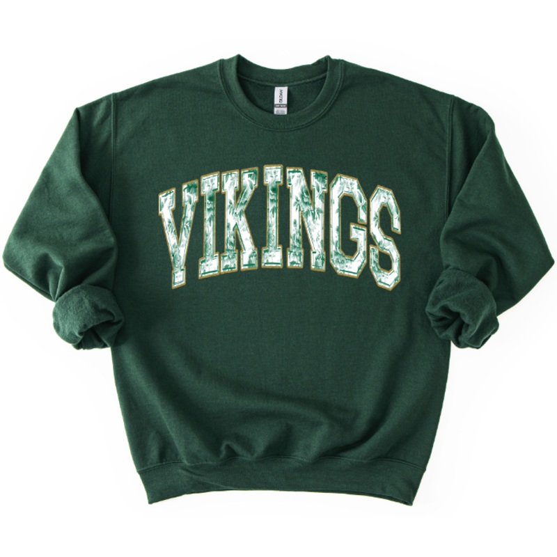 VIKINGS GREEN TOILE|Pocket 4″(4.00in x 2.09in)|Infant 6″(6.00in x 3.13in)|Toddler 7″(7.00in x 3.66in)|Youth 8.5″(8.50in x 4.44in)|Adult 11″(11.00in x 5.74in)|Adult 12″(12.00in x 6.27in)