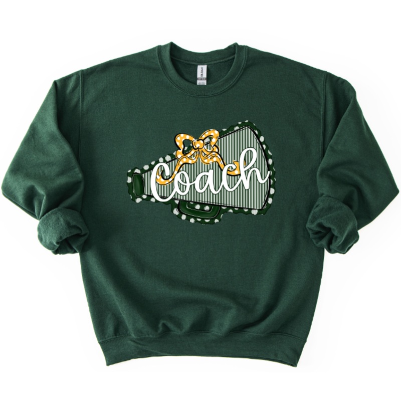 DARK GREEN MEGAPHONE WITH YELLOW DOT BOW COACH