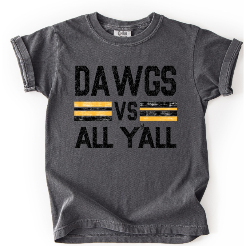 DAWGS VS ALL YALL BLACK AND YELLOW GOLD