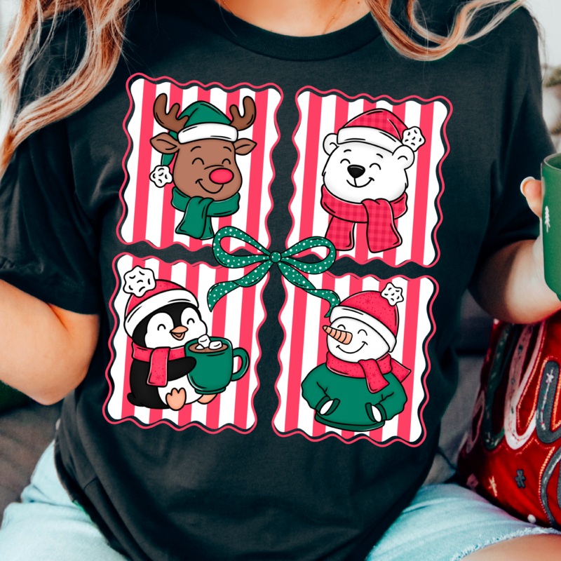 WINTER FRIENDS|Pocket 4″(3.70in x 4.00in)|Infant 6″(5.55in x 6.00in)|Toddler 7″(6.48in x 7.00in)|Youth 8.5″(7.87in x 8.50in)|Adult 11″(10.18in x 11.00in)|Adult 12″(11.11in x 12.00in)