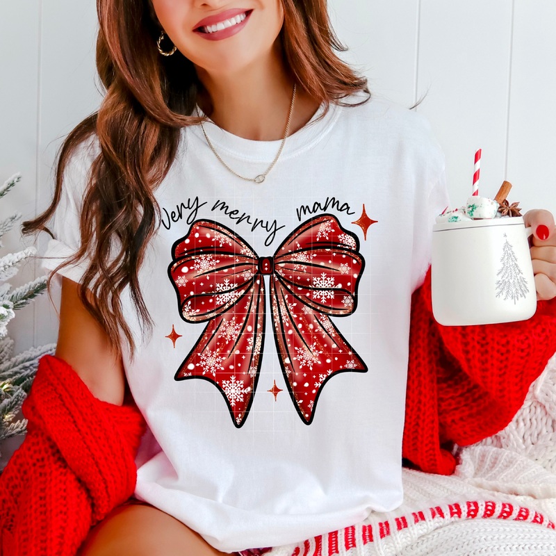 VERY MERRY MAMA BOW|Pocket 4″(3.73in x 4.00in)|Infant 6″(5.59in x 6.00in)|Toddler 7″(6.52in x 7.00in)|Youth 8.5″(7.92in x 8.50in)|Adult 11″(10.25in x 11.00in)|Adult 12″(11.18in x 12.00in)