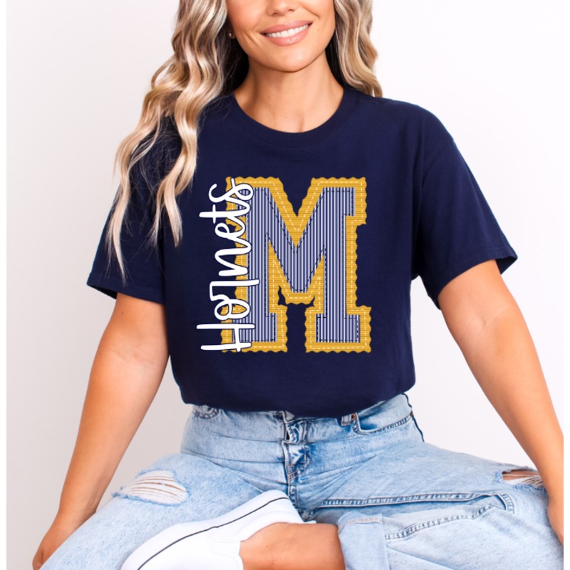 YELLOW BASE AND NAVY TOP M HORNETS PREPSTER