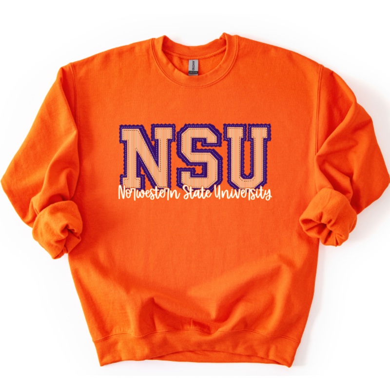 NSU  NORTHWESTERN STATE UNIVERSITY PURPLE BASE AND ORANGE TOP PREPSTER