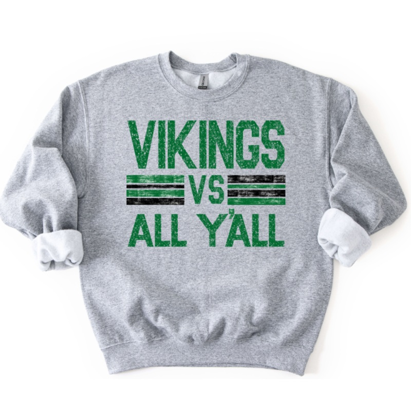 VIKINGS VS ALL YALL GREEN AND BLACK