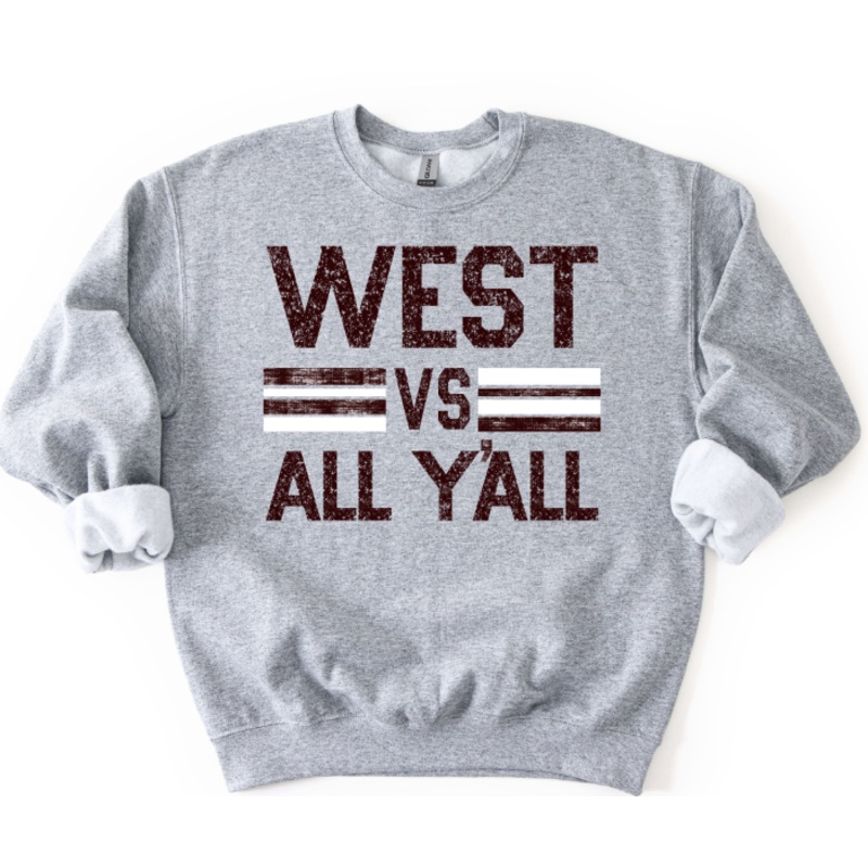 WEST VS ALL YALL MAROON AND WHITE