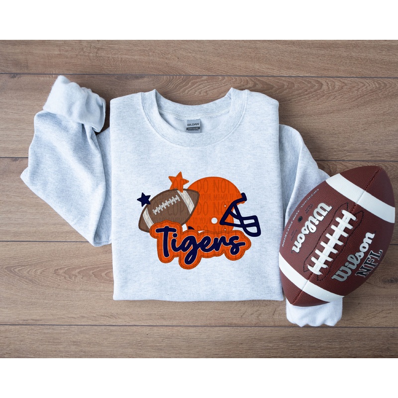 AUBURN TIGERS HELMET AND FOOTBALL FAUX APPLIQUE