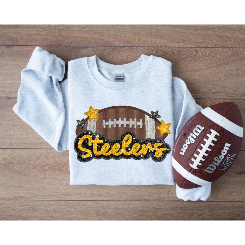 STEELERS FOOTBALL FAUX APPLIQUE