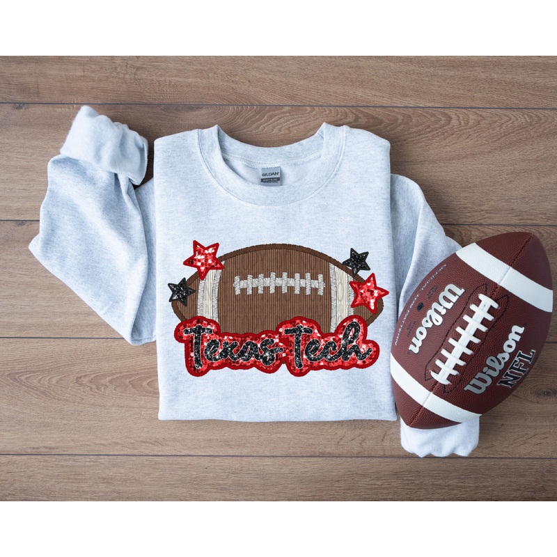TEXAS TECH FOOTBALL FAUX APPLIQUE