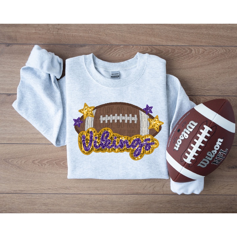 VIKINGS FOOTBALL FAUX APPLIQUE