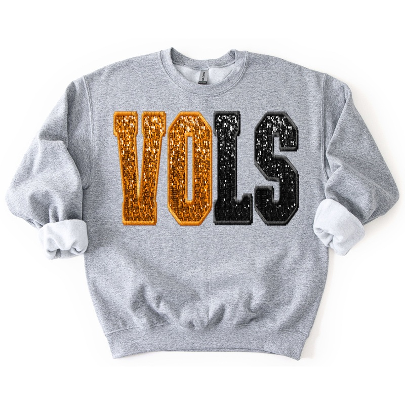 VOLS BLACK  SPLIT FAUX SEQUIN|Pocket 4″(4.00in x 2.51in)|Infant 6″(6.00in x 3.76in)|Toddler 7″(7.00in x 4.39in)|Youth 8.5″(8.50in x 5.33in)|Adult 11″(11.00in x 6.90in)|Adult 12″(12.00in x 7.53in)|Oversized 15″ MAX(15.00in x 9.41in)