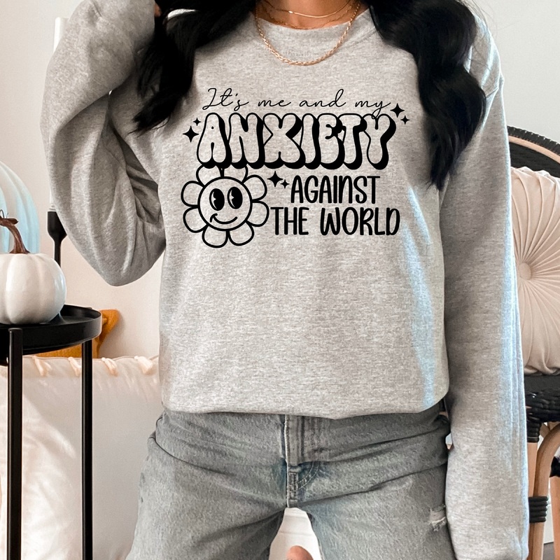 ANXIETY SINGLE COLOR BLACK  1|Adult 11″(11.00in x 7.71in)|Adult 12″(12.00in x 8.41in)