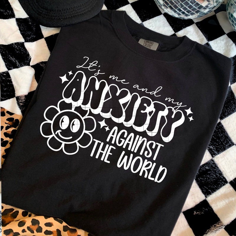 ANXIETY SINGLE COLOR BLACK|Adult 11″(11.00in x 7.71in)|Adult 12″(12.00in x 8.41in)