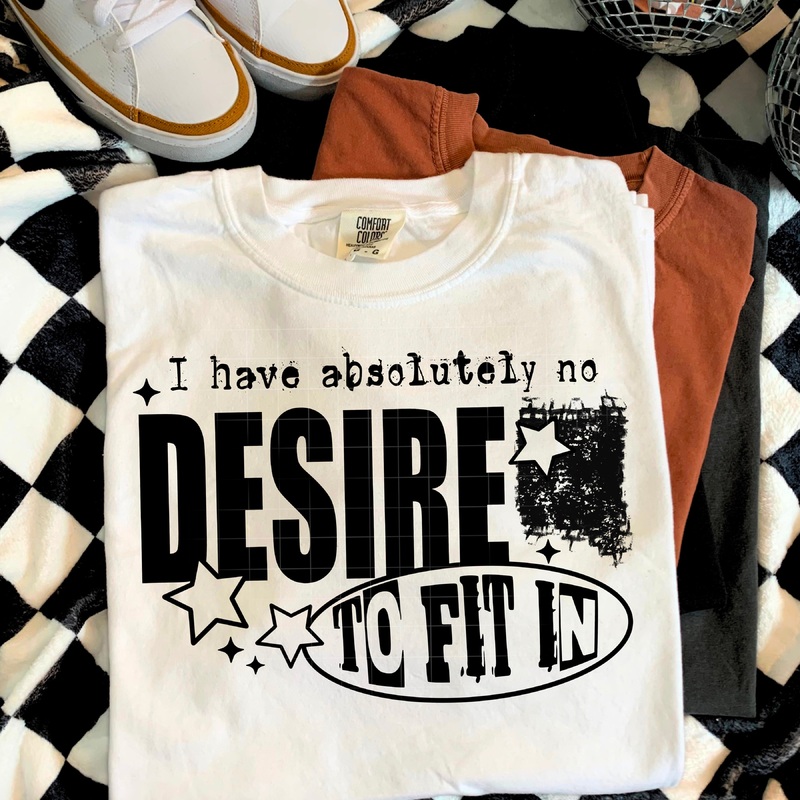 NO DESIRE TO FIT IN SINGLE COLOR BLACK