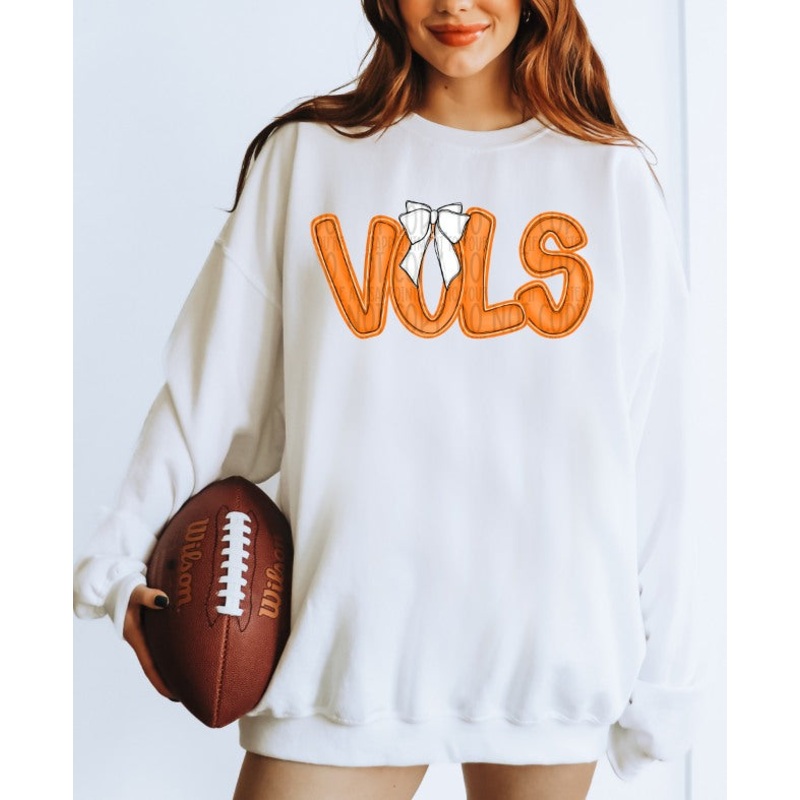 VOLS ORANGE WITH WHITE BOW|Pocket 4″(4.00in x 1.96in)|Infant 6″(6.00in x 2.94in)|Toddler 7″(7.00in x 3.43in)|Youth 8.5″(8.50in x 4.16in)|Adult 11″(11.00in x 5.39in)|Adult 12″(12.00in x 5.88in)