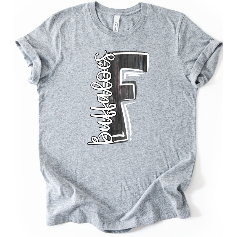 BLACK F BUFFALOES PAINTED INITIALS