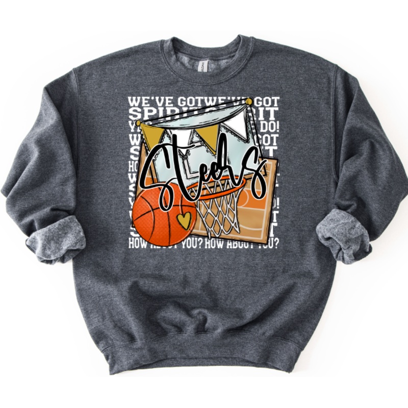 WE’VE GOT SPIRIT BASKETBALL WHITE PRINT STEERS VEGAS GOLD