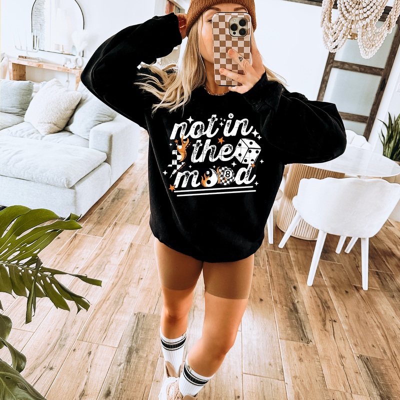 NOT IN THE MOOD WHITE|Pocket 4″(4.00in x 3.42in)|Infant 6″(6.00in x 5.12in)|Toddler 7″(7.00in x 5.98in)|Youth 8.5″(8.50in x 7.26in)|Adult 11″(11.00in x 9.39in)|Adult 12″(12.00in x 10.25in)