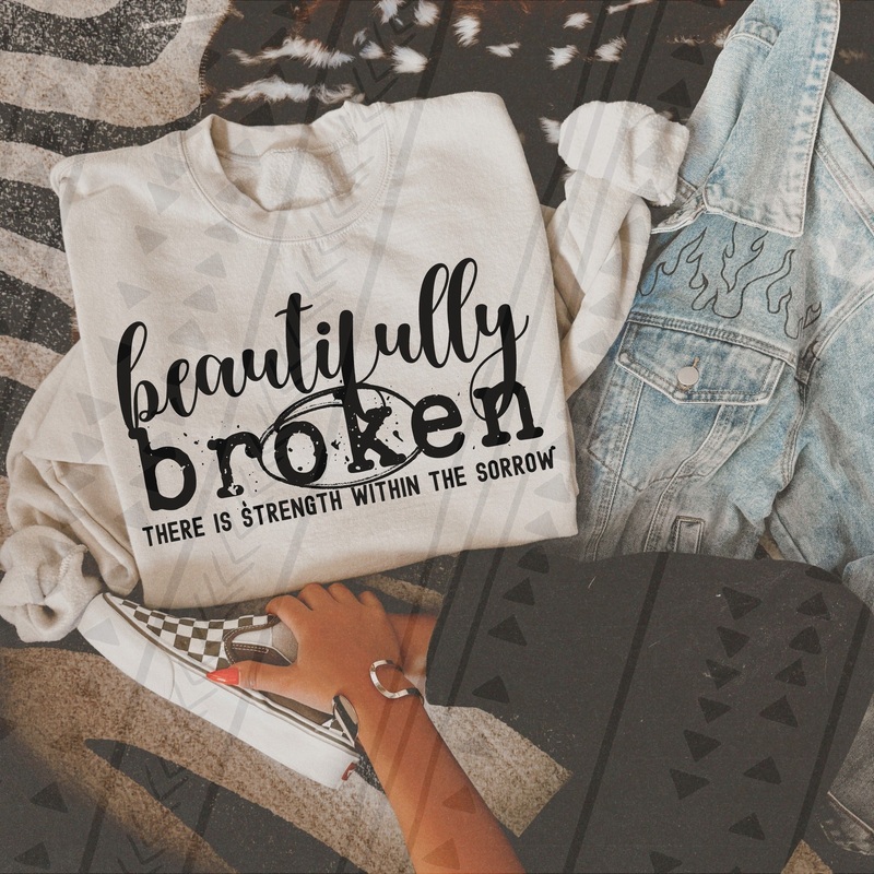 BEAUTIFULLY BROKEN|Pocket 4″(4.00in x 2.12in)|Infant 6″(6.00in x 3.18in)|Toddler 7″(7.00in x 3.71in)|Youth 8.5″(8.50in x 4.51in)|Adult 11″(11.00in x 5.83in)|Adult 12″(12.00in x 6.36in)