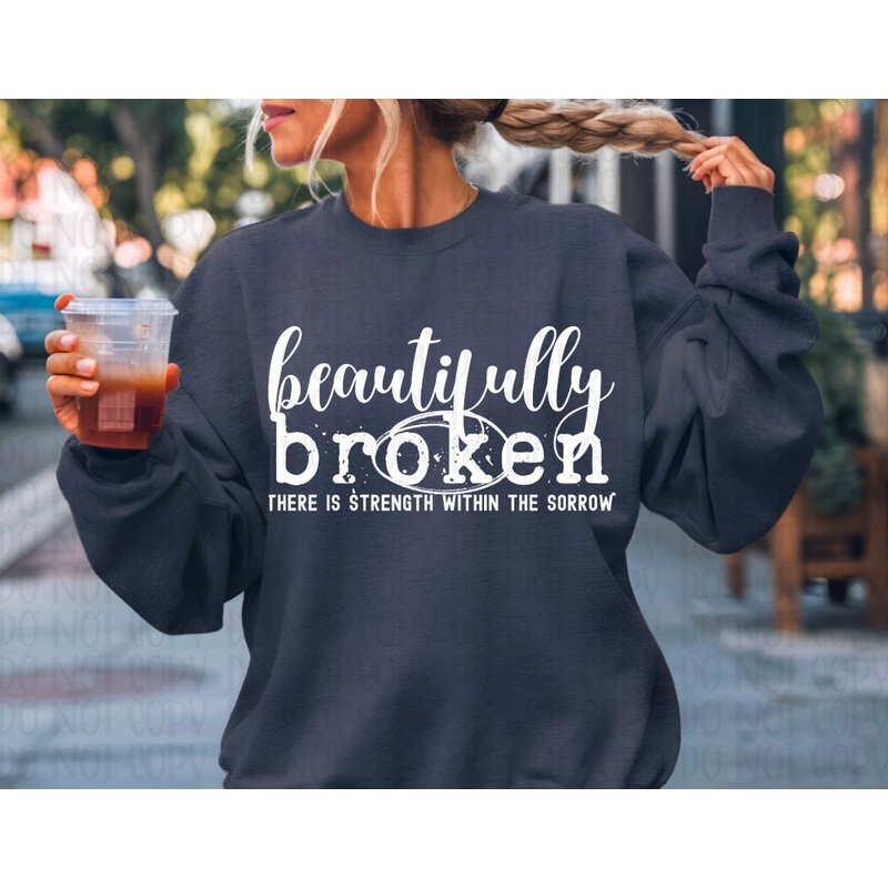 BEAUTIFULLY BROKEN – WHITE|Pocket 4″(4.00in x 2.12in)|Infant 6″(6.00in x 3.18in)|Toddler 7″(7.00in x 3.71in)|Youth 8.5″(8.50in x 4.51in)|Adult 11″(11.00in x 5.83in)|Adult 12″(12.00in x 6.36in)