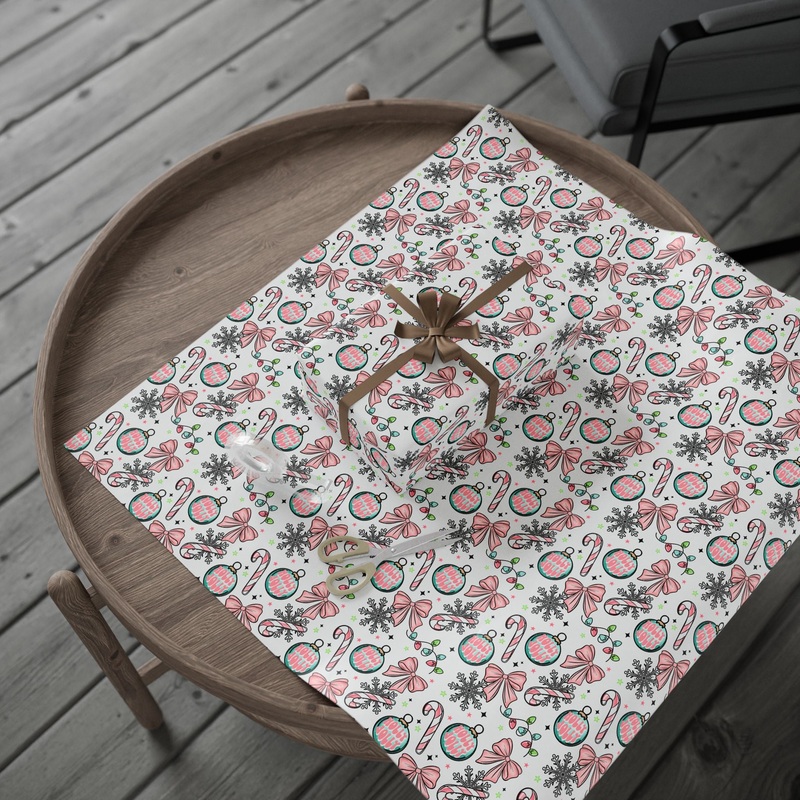 Holly Jolly Ornaments Wrapping Paper