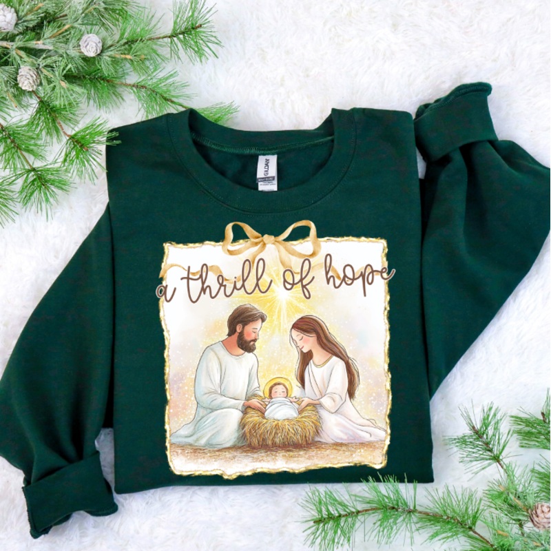 A THRILL OF HOPE|Infant 6″(5.57in x 6.00in)|Toddler 7″(6.50in x 7.00in)|Youth 8.5″(7.89in x 8.50in)|Adult 11″(10.21in x 11.00in)|Adult 12″(11.14in x 12.00in)