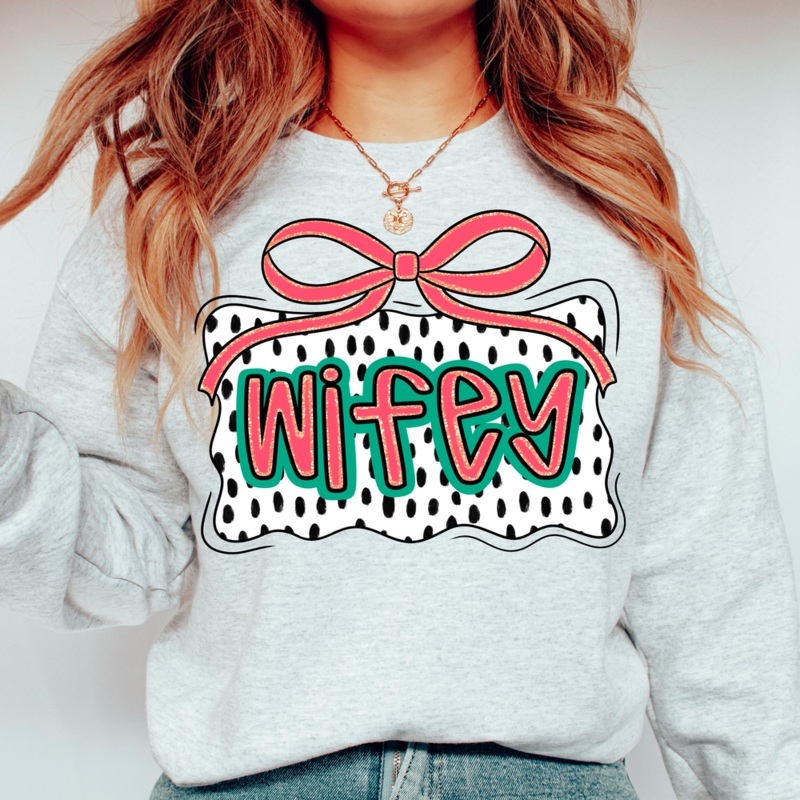 WIFEY POLKA|Youth 8.5″(8.50in x 6.80in)|Adult 11″(11.00in x 8.80in)|Adult 12″(12.00in x 9.60in)