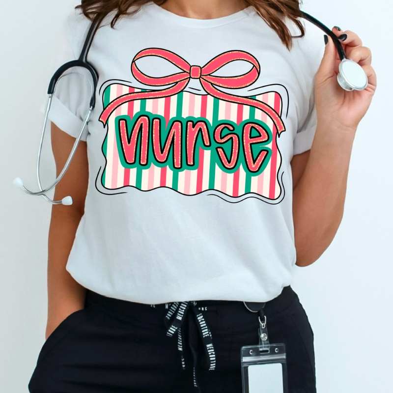 NURSE STRIPES|Youth 8.5″(8.50in x 6.80in)|Adult 11″(11.00in x 8.80in)|Adult 12″(12.00in x 9.60in)