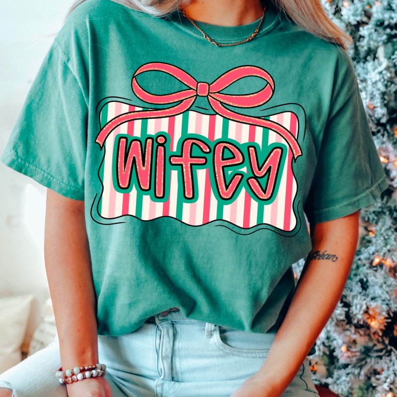 WIFEY STRIPES|Youth 8.5″(8.50in x 6.80in)|Adult 11″(11.00in x 8.80in)|Adult 12″(12.00in x 9.60in)