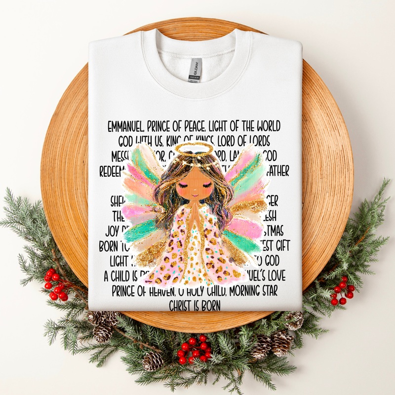 ANGEL OF CHRIST BLACK|Pocket 4″(3.99in x 4.00in)|Infant 6″(5.99in x 6.00in)|Toddler 7″(6.99in x 7.00in)|Youth 8.5″(8.48in x 8.50in)|Adult 11″(10.98in x 11.00in)|Adult 12″(11.98in x 12.00in)