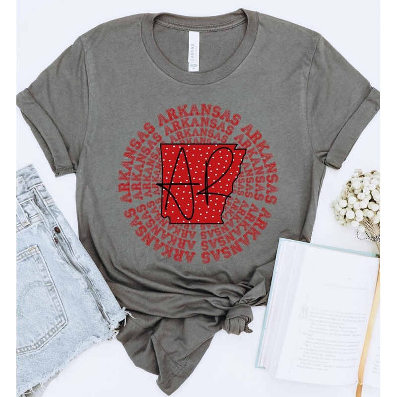 AR Arkansas State Spiral Polka Dot