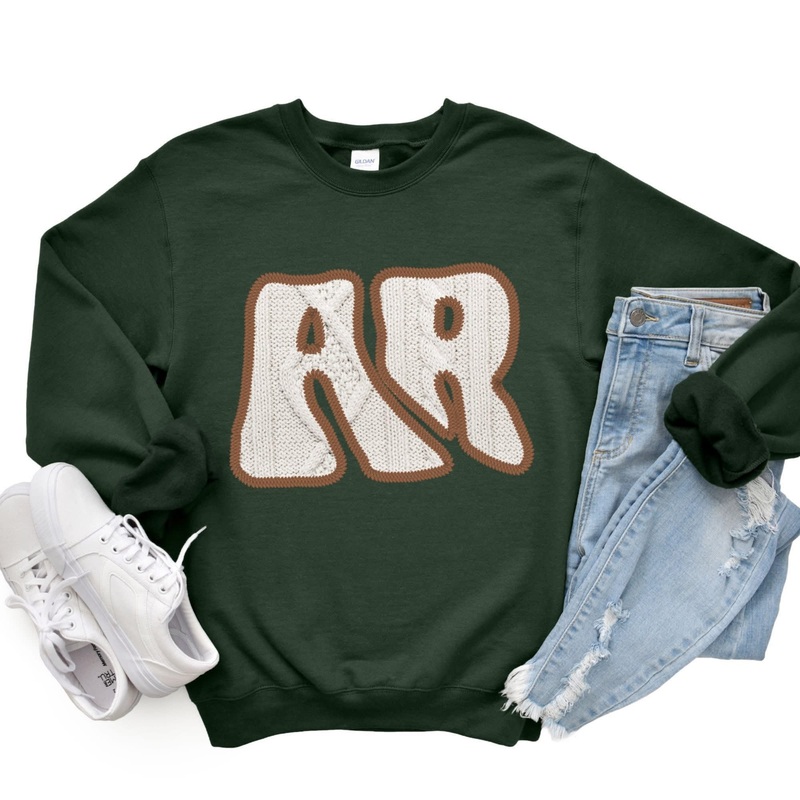 AR Sweater Patch Embroidery Cream Brown