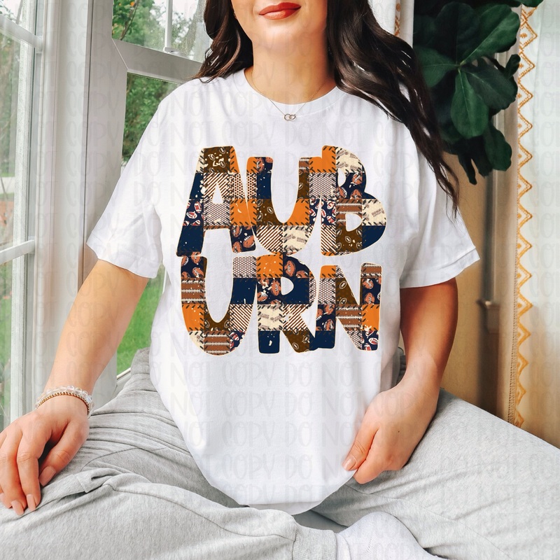 Auburn Football Quilted Orange Navy