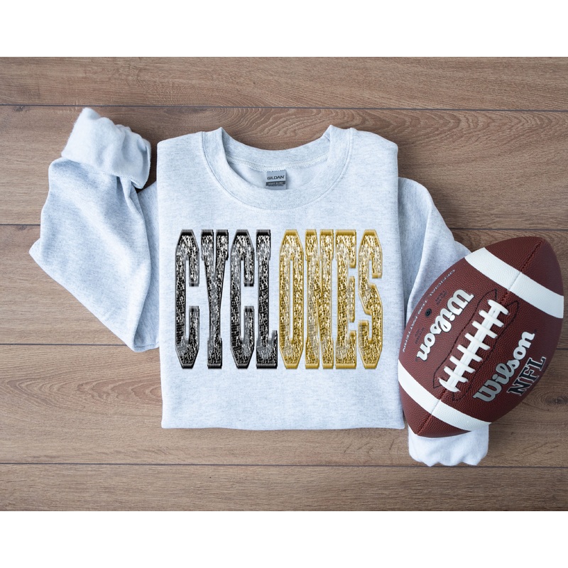 Cyclones Split Sequin Black and Gold