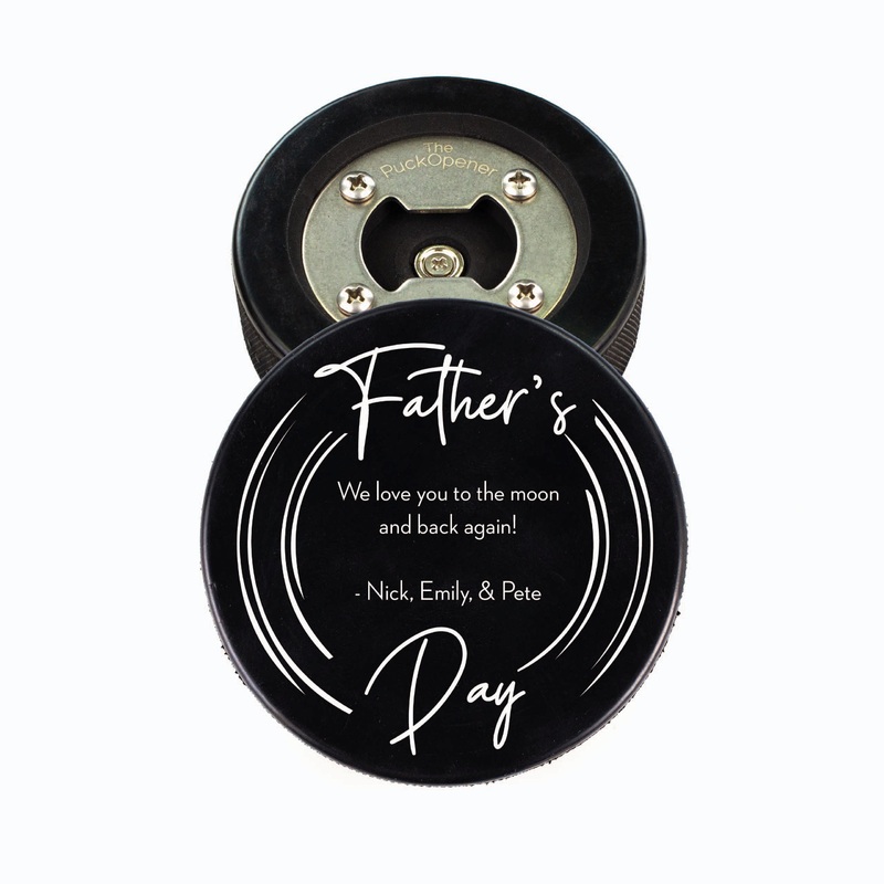 Hockey Puck Bottle Opener, Father’s Day Line Personalize