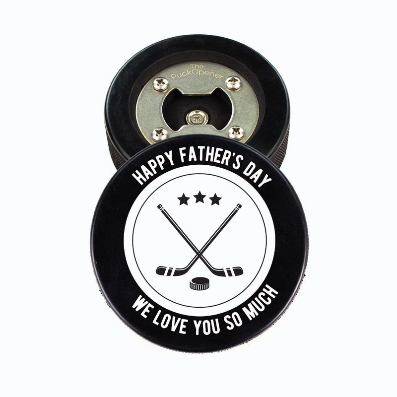Hockey Puck Bottle Opener, Hockey Sticks Personalize